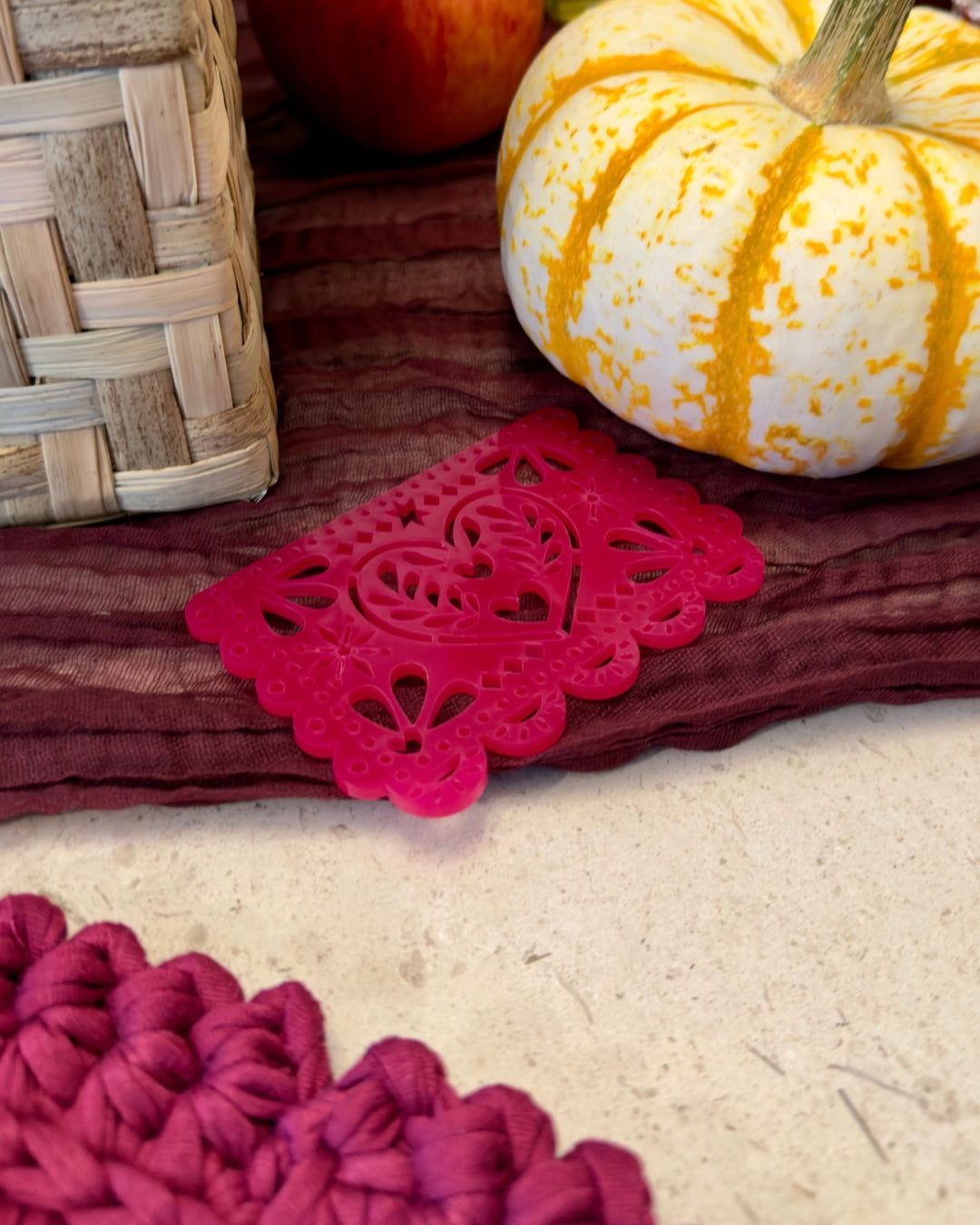 Kit 6 Posavasos estilo Papel Picado Día de Muertos