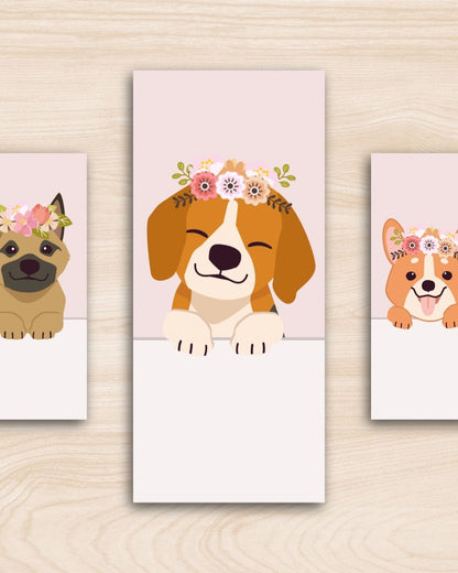 Tiernos Perritos - 6 Separadores de Libros