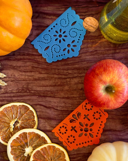 Kit 6 Posavasos estilo Papel Picado Día de Muertos