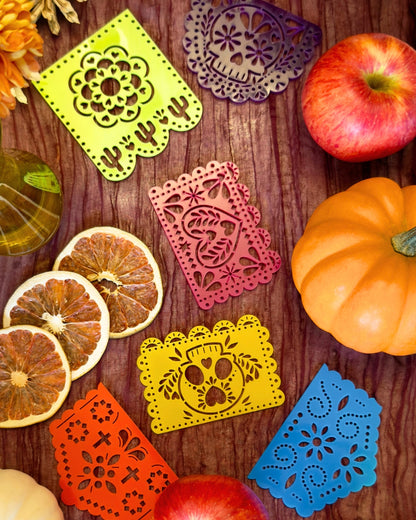 Kit 6 Posavasos estilo Papel Picado Día de Muertos