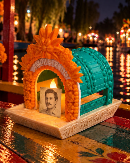 Mini Trajinera Día de Muertos